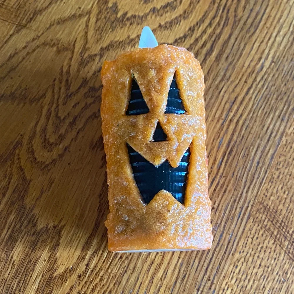 Orange Jack-O'-Lantern LED Candle